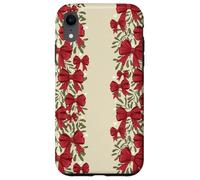 Natale Red Bow Garland Pattern Holiday Vischio Custodia per iPhone XR