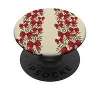 Natale Red Bow Garland Pattern Holiday Vischio PopSockets PopGrip Adesivo