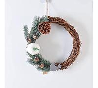 Natale Ringraziamento Ornamenti Ghirlanda in Rattan Decorazione Piccola Bambola Architrave Porta a Parete Regali Festivi-Anello Ghirlanda Bianca Decorazioni Autunnali