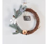 Natale Ringraziamento Ornamenti Ghirlanda in Rattan Decorazione Piccola Bambola Architrave Porta a Parete Festivo Souvenir-Ghirlanda di Uccelli Grigi Anello Decorazioni Autunnali