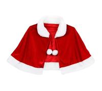Natale Rosso Mantello Velluto per Bambina Donna, Mantelle in Costume di Natale, Mantello Corto Natalizio Rosso Mrs Santa Cape per Feste Invernali per Forniture Cosplay per Feste di Natale (Bambini)