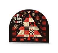 Natale rosso plaid acrilico fioritura portatovaglioli per esterni, sala da pranzo autoportante porta asciugamani di carta controsoffitto decorazione domestica per bagno, ristorante