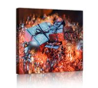 Natale Scatole Colorate Tela di Canapa Arte Della Parete Campana Vacanze Immagini Di Tela Stampe Di Opere D'arte Per Il Soggiorno Casa Da Pranzo Camera Da Letto Arredamento 40x40cm Innerframe