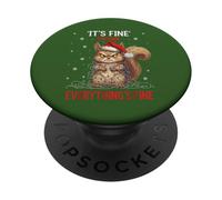 Natale Scoiattolo con laptop Caffè IV Tutto va bene PopSockets PopGrip Adesivo