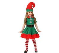 Natale Set Famiglia Costumi Bambina Costume da Elfo Vestito Bambini Ragazza Carnevale Gonna Cappelli Calzini Christmas Santa Costume per Natale Costumi Da Festa Di Carnevale Vacanza Genitori-Figli