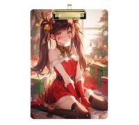 Natale Sexy Anime Bellezza A4 Appunti padfolio Donne Appunti Trasparente Blocco note per Pallavolo Baseball Allenatori Dimensioni 9 x 12