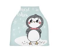 Natale Simpatico Pinguino Auto per Bambini Passeggino Tettoia Copri Seggiolino Copertura Infermieristica per L'Allattamento Al Seno All-In-1 Morbido Traspirante Elastica Tettuccio