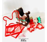 Natale Slitta 3D Babbo Natale Cutter Formine Biscotti
