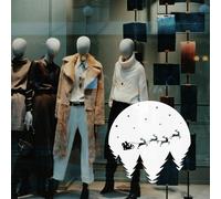 Natale Slitta Adesivo per Finestra Decalcomania Babbo Renna Negozio Grafico