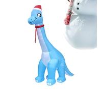 Natale soffiabile per esterni, dinosauro LED da 3,6 metri, gonfiabile da esterno con cappello di Babbo Natale | Per decorazioni natalizie per giardino prato patio passerella porno porta esterna scuola