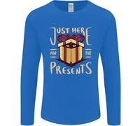 Natale Solo Qui Per I Regali Divertente Uomo Manica Lunga T-Shirt