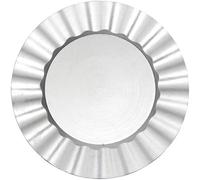Natale sottopiatti Argento in plastica Rigida Tondo 33 cm Bordo Ondulato cenone sotto Piatto