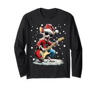 Natale Sphynx Gatto Suonare Chitarra Divertente Musicista Musica Maglia a Manica
