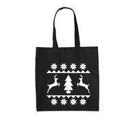 Natale Stitch Design - Borsa Tote IN Tela - Motivo Love Babbo Festive