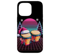 Natale Synthwave Suonatore Di Bongo Bonghi Custodia per iPhone 14 Pro Max