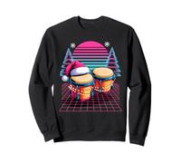 Natale Synthwave Suonatore di Bongo Bonghi Felpa