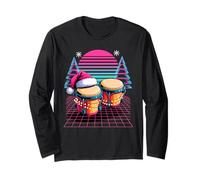 Natale Synthwave Suonatore di Bongo Bonghi Maglia a Manica