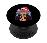 Natale Synthwave Tromba Trombettiere PopSockets PopGrip Adesivo