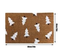 Natale Tappetino Fibra di Cocco 40 x 60cm Non Scivola PVC Supporto Babbo Corona