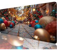 Natale Tappetino Mouse xxl 1200x600x3mm Tappetino Mouse Gaming Strada Proteggi Scrivania Impermeabile e Antiscivolo Scrivania con Base In Gomma Antiscivolo Decorazioni Natalizie la Stanza N1-788