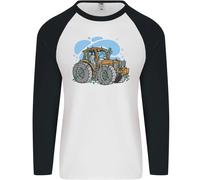 Natale Trattore Agricoltura Contadino Natale Uomo L/S Baseball T-Shirt