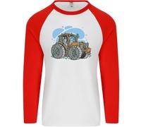Natale Trattore Agricoltura Contadino Natale Uomo L/S Baseball T-Shirt