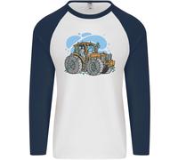 Natale Trattore Agricoltura Contadino Natale Uomo L/S Baseball T-Shirt