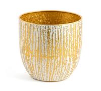 Natale Vaso Solchi Rotondo H.26 Bianco Oro