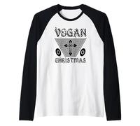 Natale Vegano - Divertente Vegano Maglia con Maniche Raglan