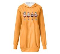 Natale Vestito Donna Invernale- Felpa con Cappuccio Curvy Taglie Forti Abiti Felpa Maglie Lunga Stampate Natalizi Costumi di Donna Natale Babbo Mini Abito Invernale Felpa con Cappuccio alla Moda