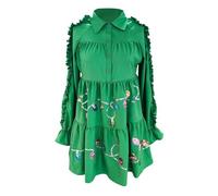 Natale Vestito Donna Invernale - Vestito Natalizio Vestito da Donna con Paillettes Natalizio Abito da Festa Maglione da Cocktail Mini Abito (Green M)