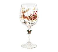 Natale vetro arte tazza vacanza bicchieri per caffè (E) | Vetreria artistica per decorazioni natalizie con Babbo Natale, pupazzo di neve, albero, ghirlanda, motivi di slitta. Vetro