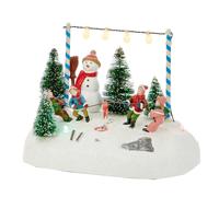 Natale Village Scene 15cm a Batteria LED Acceso Scene - Tug Di Guerra