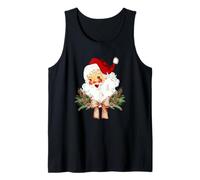 Natale Vintage Santa Floreale Fiocco Coquette Jolly Old Saint Canotta