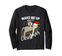 Natale Wake Me Up When It's Christmas Bradipo Carino Maglia a Manica