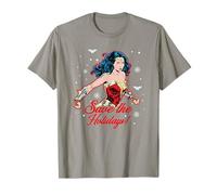 Natale Wonder Woman Saving The Holidays Maglietta