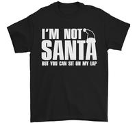 Natale You Can Sit On My Lap Divertente Uomo T-Shirt 100% Cotone