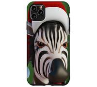 Natale Zebra Divertente Animale Indossare Cappello di Babbo Natale Custodia per iPhone 11 Pro Max