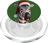 Natale Zebra Divertente Animale Indossare Cappello di Babbo Natale PopSockets PopGrip per MagSafe