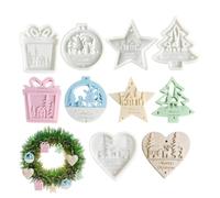 natalizi a rilascio facile, 5 pezzi, motivo: albero, cuore, stella | Stampi per sapone Decorazioni natalizie per la decorazione della casa progetti artistici ornamenti calza Stuffers vacanze
