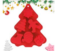 natalizi in silicone, antiaderenti, riutilizzabili, facili da rilasciare, per realizzare cioccolatini, caramelle, sapone fatto a mano, , bombe da bagno, fondente, torte, cubetti di
