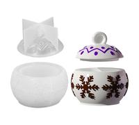 Natalizi in Silicone con Coperchio,Stampo per Scatole Portagioie Natalizie con Design a di Neve | Stampo in Silicone Riusabile a Sformatura Facile per Decorazione Casa