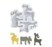 natalizi in silicone per candele, 3D a forma di renna, per cioccolato, sapone, pasticceria, artigianato, centrotavola, decorazione per la casa, Ringraziamento, compleanno