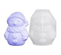 natalizi in silicone per candele, stampo per argilla epossidica, 3D per candele in silicone a forma di pupazzo di neve, per vacanze, casa, artigianato, torte, sapone, matrimoni