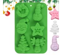 Natalizi in Silicone Strumento Riutilizzabile con Rilascio Facile per | in Silicone per Caramelle per Feste, Party in Casa, Cupcake, Cookie, Dessert, Budino Campana verde