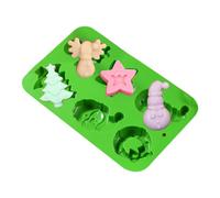 Natalizi in Silicone Strumento Riutilizzabile con Rilascio Facile per | Stampo da Sapone e Torta di Natale Adatti a Fondant Sapone Candela Cupcake Biscotti Budino Casa e Feste Campana verde