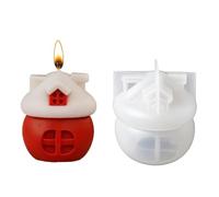 natalizi per candele, decorativi 3D, in silicone, a forma di casa di Natale, per colata in resina, per il Ringraziamento, autunno, inverno, compleanno, tavolo, decorazione per la casa e le