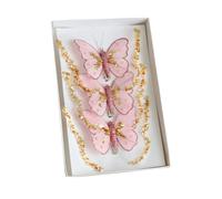 Natalizia Farfalle Decorative con Clip, 3/6 Pezzi Ornamenti Glitterati a Forma di Farfalla per Albero di Natale, Riutilizzabili Ornamento Farfalle Regalo Fai Da Te, per Matrimoni e Vacanze, Ghirlande