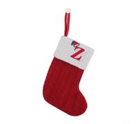 Natalizia Lavorata a Maglia Fiocco di Neve Rossa 18x14cm con per corda | Capacità elevata utilizzabile come sacchetto caramelle per decorazione per camino o per corona