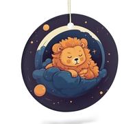Natalizia Souvenirs Lion Sleeping On The Moon Natale Ornamenti Stampa Ornamento Per Esterni Domestico Vacanze